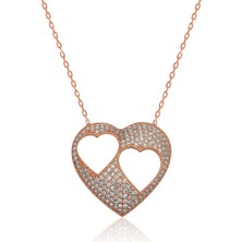 Skygo 925 Ayar Gümüş Kalpli Kadın Gümüş Kolye