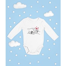 Sevbano Baba Oğul Dayanışması Temalı ! Yazılı Pamuklu Yumuşak Unisex Çıtçıtlı Uzun Kollu Body Zıbın