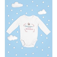 Sevbano Babasının Minik Prensesi ! Yazılı Pamuklu Yumuşak Unisex Çıtçıtlı Uzun Kollu Body Zıbın