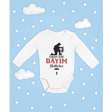 Sevbano Sıkıntı Yok ! Dayım Halleder ! Yazılı Pamuklu Yumuşak Unisex Çıtçıtlı Uzun Kollu Body Zıbın