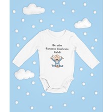Sevbano Bu Yılın Ramazan Davulcusu Geldi Yazılı Pamuklu Yumuşak Unisex Çıtçıtlı Uzun Kollu Body Zıbın