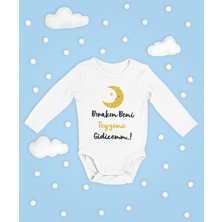 Sevbano Bırakın Beni Teyzeme Gidicem ! Yazılı Pamuklu Yumuşak Unisex Çıtçıtlı Uzun Kollu Body Zıbın