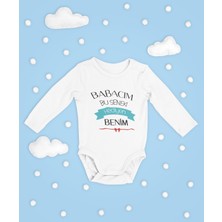 Sevbano Babacım Bu Seneki Hediyen Benim ! Yazılı Pamuklu Yumuşak Unisex Çıtçıtlı Uzun Kollu Body Zıbın