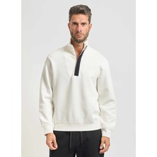 Armani Exchange Dik Yaka Beyaz Erkek Sweatshırt XM001295AF10818U0009 Sweatshirt