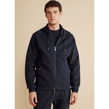 Brooks Brothers Kapüşon Yaka Lacivert Erkek Sweatshırt BBFW25MSW001