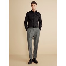 Brooks Brothers Normal Bel Duble Paça Standart Antrasit Erkek Pantolon BBFW25MPT001