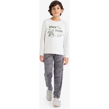 DeFacto Termal Pijama Takımı Baskılı Uzun Kollu Üst Uzun Alt Erkek Çocuk F3349A825WN