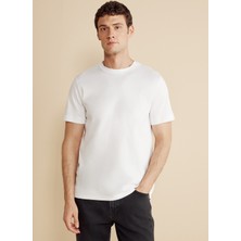 Brooks Brothers Bisiklet Yaka Beyaz Erkek T-Shirt BBFW25MTS005