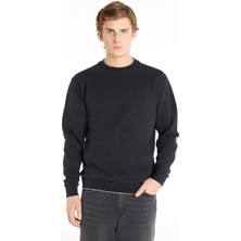 Ted Baker Lacivert Erkek Bisiklet Yaka Standart Kabartma Sweatshirt TBMRTS1033
