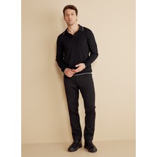 Brooks Brothers Normal Bel Düz Paça Standart Siyah Erkek Pantolon BBFW25MPT010