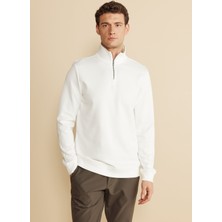 Brooks Brothers Bato Yaka Ekru Erkek Sweatshırt BBFW25MSW002