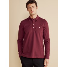 Brooks Brothers Polo Yaka Bordo Erkek T-Shirt BBFW25MTS006