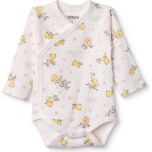 Tiffany Tiffany, Kız, Zıbın Body, Hayvan Baskılı, Çıtçıtlı, V Yaka, Uzun Kol