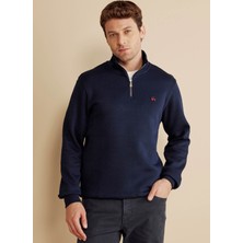 Brooks Brothers Bato Yaka Lacivert Erkek Sweatshırt BBFW25MSW005