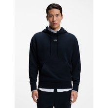 Boss Kapüşon Yaka Lacivert Erkek Sweatshırt Wesmallhood