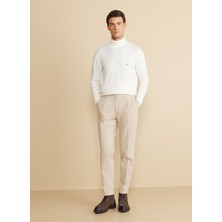 Brooks Brothers Normal Bel Duble Paça Standart Bej Erkek Pantolon BBFW25MPT002