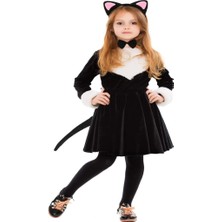 Brf Bfs    Kedi Kulak Taç Kuyruk ve Papyon 3 Lü Set Çocuk Boy Pembe Renk