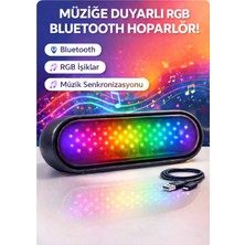 Ecuy Müziğe Duyarlı Rgb'li Hoparlör 5 Farklı Işık Mod Taşınabilir Bluetooth Hoparlör