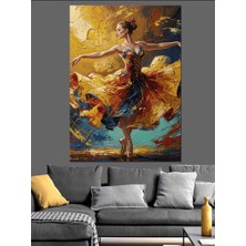 Artmeg Dans Eden Renkli Kadın Dekoratif Kanvas - Mdf Ahşap Tablo