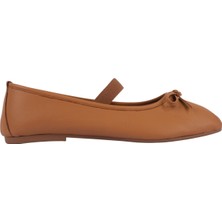 Napa Shoes Kadın Lastik Bantlı Fiyonklu Kare Burun Babet Ayakkabı NAPA-AES19210