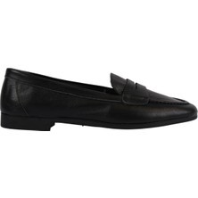 Napa Shoes Düz Taban Siyah Deri Comfort Loafer Kadın Babet Ayakkabı NAPA-AES76127