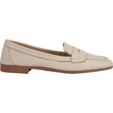 Napa Shoes Düz Taban bej Deri Comfort Loafer Kadın Babet Ayakkabı NAPA-AES76127