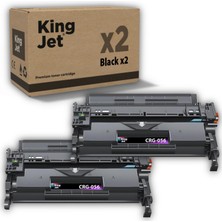 Kingjet Canon Uyumlu CRG-056 Standart Kapasiteli (2'li Paket) Muadil Toner Çipli