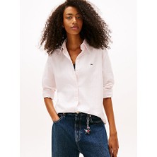 Tommy Hilfiger Kadın Açık Pembe Oxford Gömlek