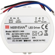 Mervesan-9-24 Vdc 1400MA 35W Sabit Akım Dairesel LED DRIVER-MS-35Y-1400