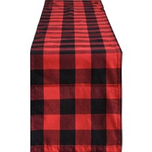 A mothsily Buffalo Check 13X70INCH Siyah ve Kırmızı Ekose Masa Koşucusu, Parti Noel Etkinlikleri Için Yemek Masası Koşucuları Ev Dekor (Yurt Dışından)