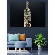 Artmeg Şarap Şişesi Yazı Sanatı Dekoratif Kanvas - Mdf Ahşap Tablo