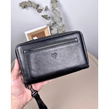 Fil Deri Hakiki Deri Fermuarlı Tutamaçlı Elcikli Erkek El Çantası 2118