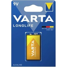 Varta Longlife Power Alkalin 9 Volt Pil Tekli