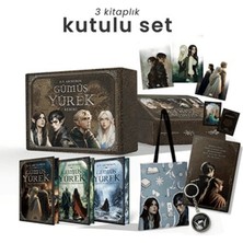 E-Woman Gümüş Yürek Serisi - Üç Kitaplık Hediyeli Yan Boyamalı Kutu