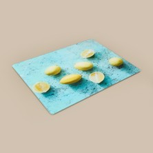 Saban Limon Desenli Cam Kesme Tahtası - Renkli - 30X40 cm