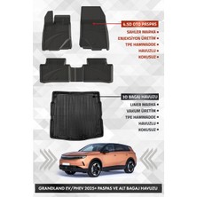 Opel Grandland Elektrikli / Plug In Hybrid 2025+ Uyumlu 4.5d Sahler Premium Havuzlu Paspas ve Liner Marka 3D Alt Bagaj Havuzu