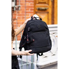 Unisex Suya Dayanıklı Kumaş Laptop Bölmeli 3 Gözlü Okul Seyahat Sırt Çantası 3005