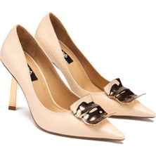 Dedos Kadın Özel Kroko Baskı Tokalı Yüksek Topuklu Abiye Ayakkabı 300