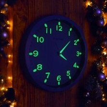 Bahat Fosforlu Karanlıkta Parlayan Kabartma Rakam Metal Duvar Saati