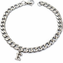 Takı Dükkanı Kişiye Özel Harfli Gurmet Spor Unisex Zincir Çelik Bileklik Sevgiliye Eşe Hediye H081H