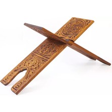 Hayrat Oymalı Büyük Rahle 65 cm Ahşap Malzeme ile Geleneksel Motifli Şekil