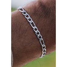 Takı Dükkanı Figaro Paslanmaz Çelik Bileklik Unisex Erkek Bayan Bileklik Zincir ACK06B-2