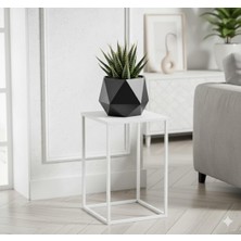 Aydın Metal Metal Kare Saksılık Modern Minimal Çiçeklik - Yükseklik 50 cm