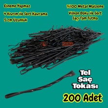 Technow Siyah %100 Metal Esnemez Dayanıklı Kadın Saç Tel Tokası 200 Adet