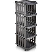 5dm-5 Katlı Tekli Plastik Botanica Ayakkabılık Siyah