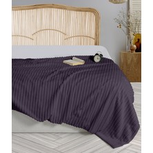 Dolce Bonita Home Wellsoft Fitilli Battaniye 150X220 Kül Moru - Uyku Bandı Hediyeli