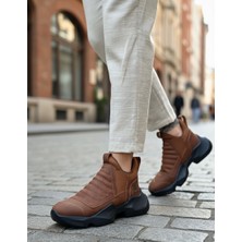 Beskar BA0401 Bağcıksız Rahat Yüksek Taban Taba Erkek Spor Yarım Bilek Bot