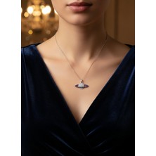 Zarene Silver Gece Galaksisi Gezegen Kolye 925 Ayar Gümüş