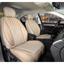 Startcar Peugeot 307 Yarı Deri Oto Koltuk Kılıfı Ön Arka Set Bej Istanbul Serisi Scr