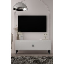 Demonte Dekor TV1346DD Retro-32 Tv Sehpası Beyaz-Siyah